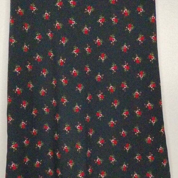 Aeropostale Floral Skirt Midi Elastic Waistband Pull on Black and Red size Small - Picture 10 of 10